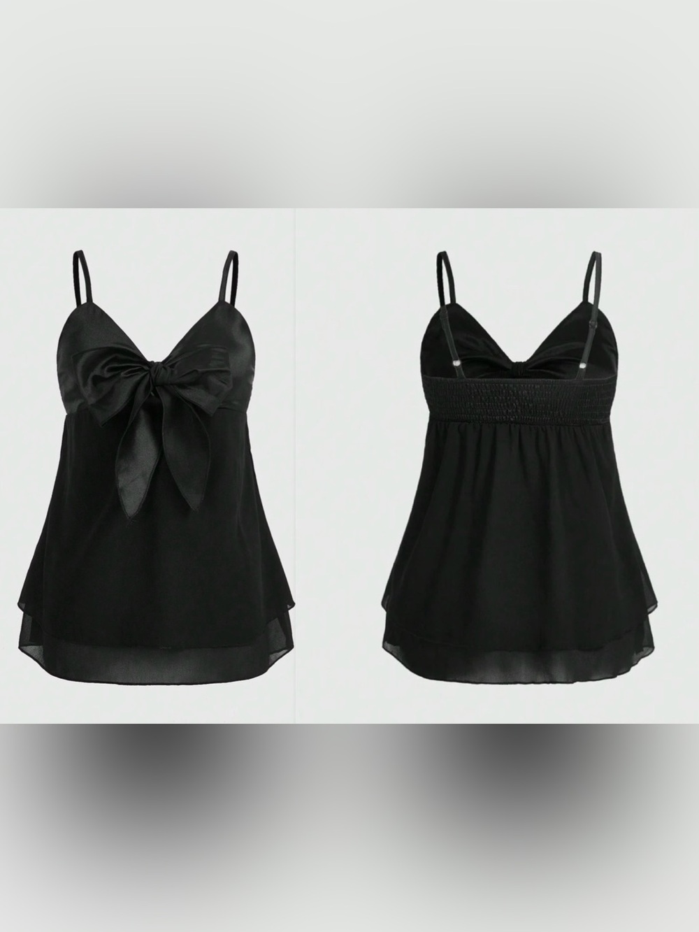 $5 Black Satin Bow Cami Tank Top New $5 WHEN BUNDLED WITH 3 OR MORE ITEMS